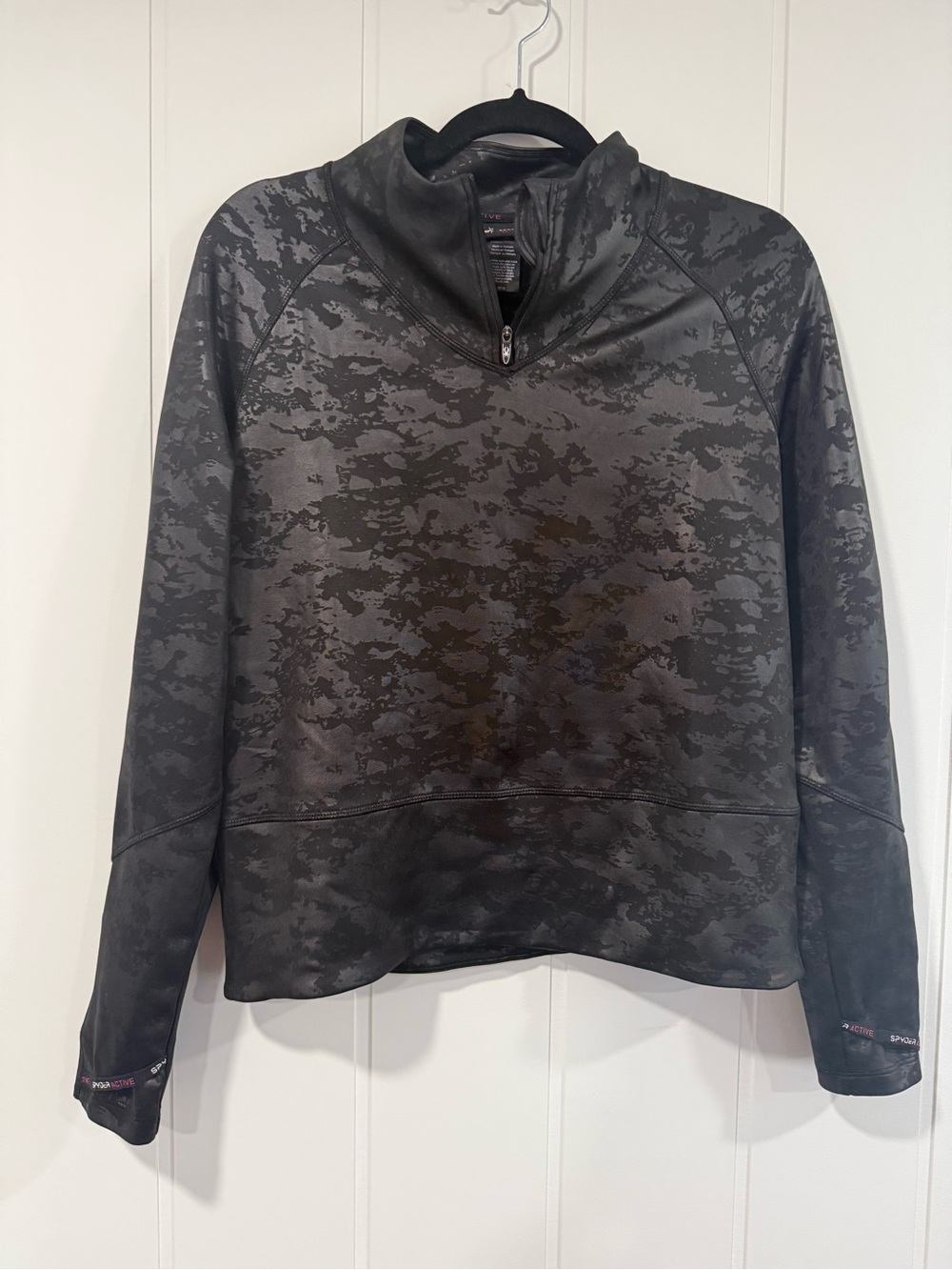 Spyder Active Black Camouflage Quarter-Zip Pullover
